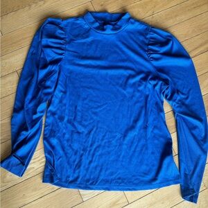 SHEIN Royal Blue Puff Sleeve Shirt